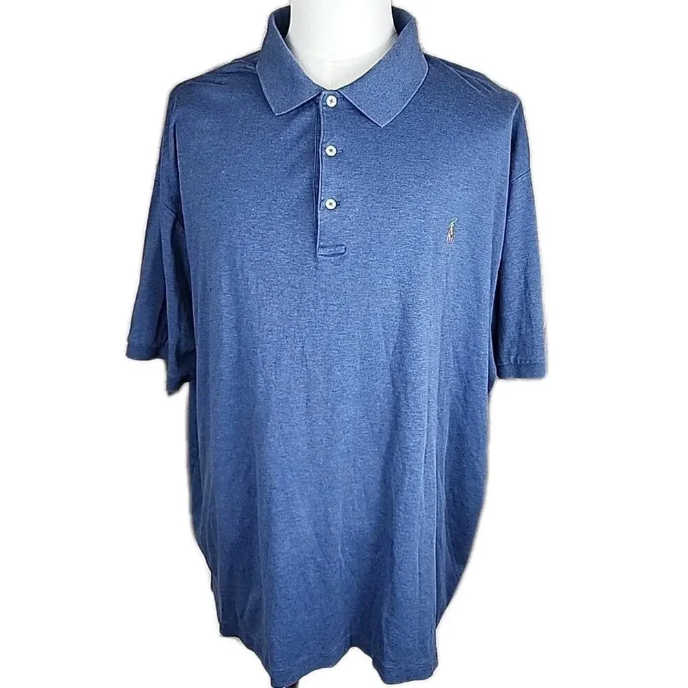 Polo Ralph Lauren Mens Big 4XB Slort Sleeve Polo Shirt Blue
